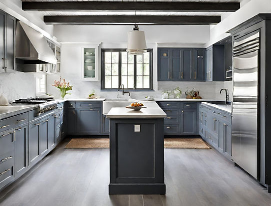 Slate Gray Blue Kitchen Cabinets