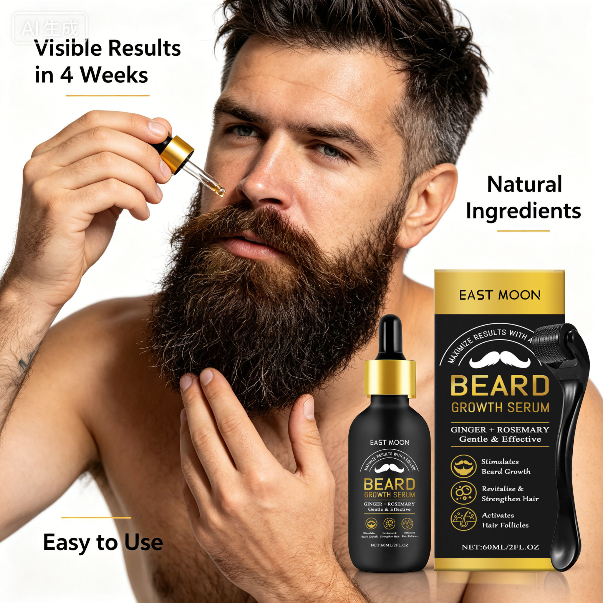 Kit de Cuidados para Barba com Gengibre – Sérum e Tratamento para Barb