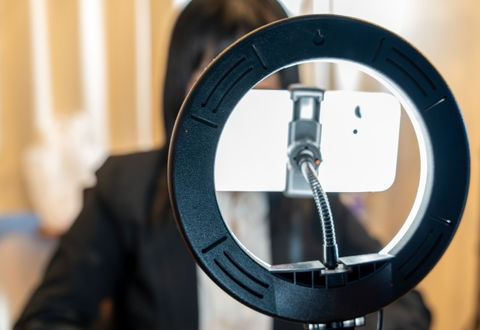 配信機材とスマートフォンの撮影セット