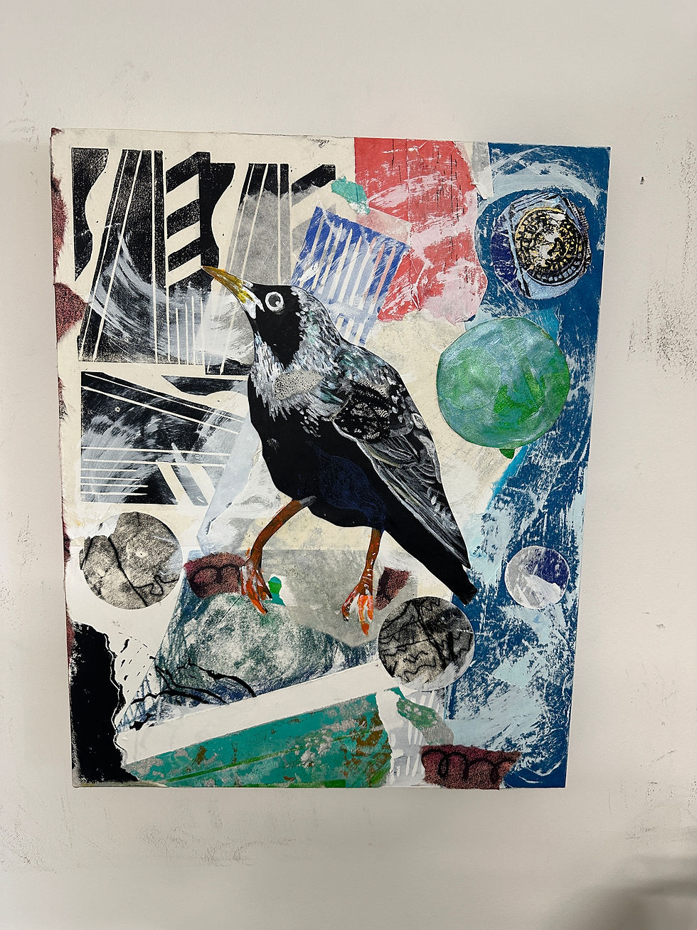 "What Now?" Collage on Birch Panel