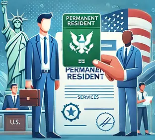 DALL·E 2024-12-19 22.13.51 - An illustration representing Permanent Residence (Green Card)