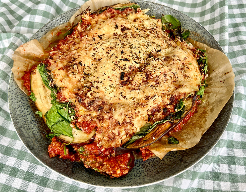 Spinat-Auberginen Lasagne