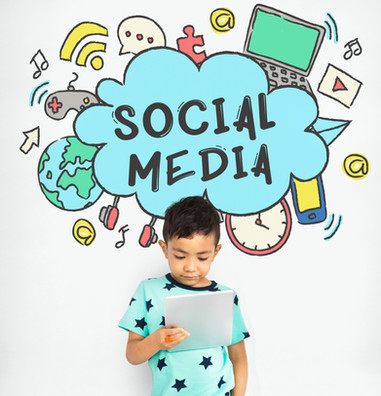 Child looking at social media