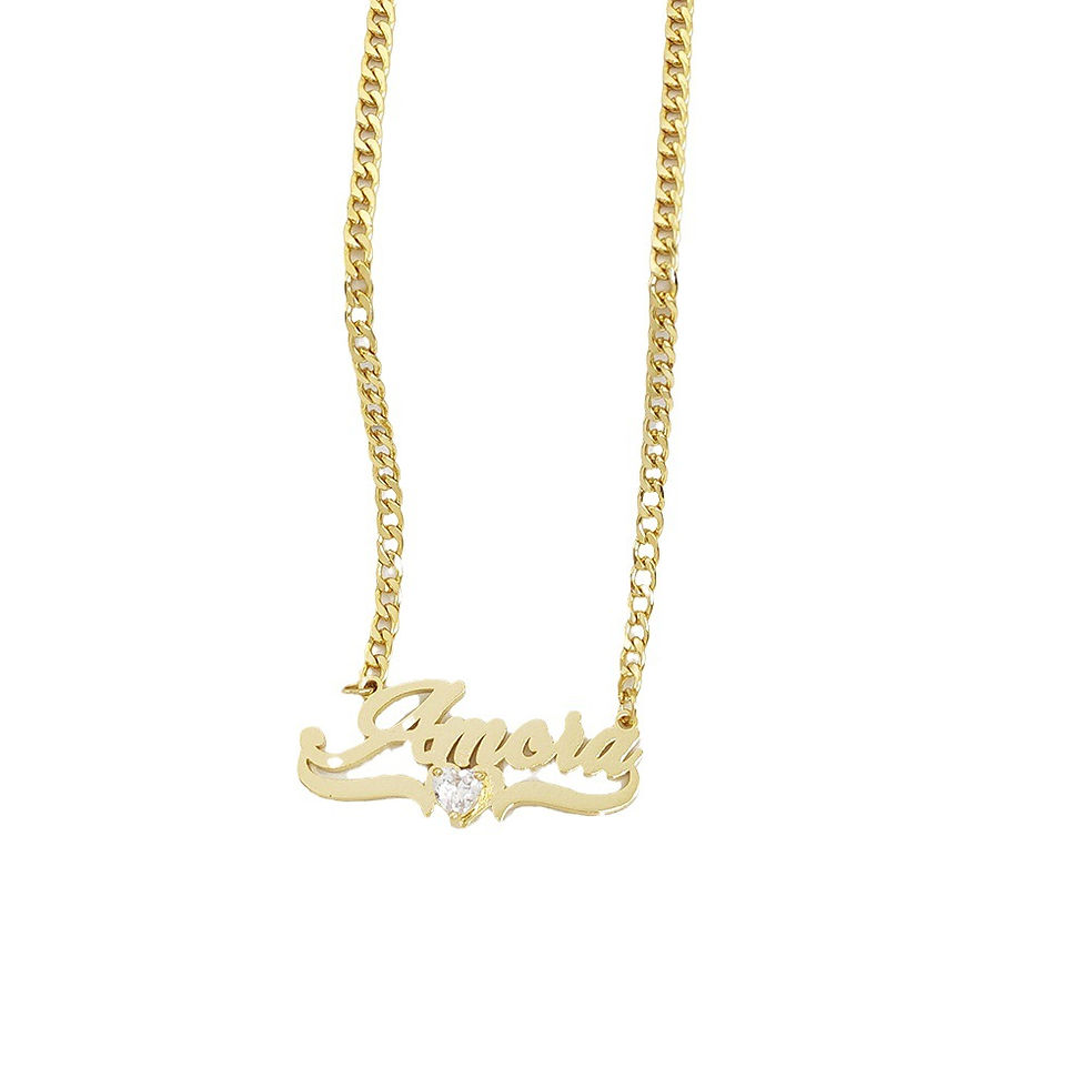 Thumbnail: Customizable Heart Gem Necklace Set