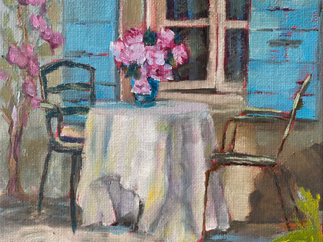 Pink Peonies Al Fresco
