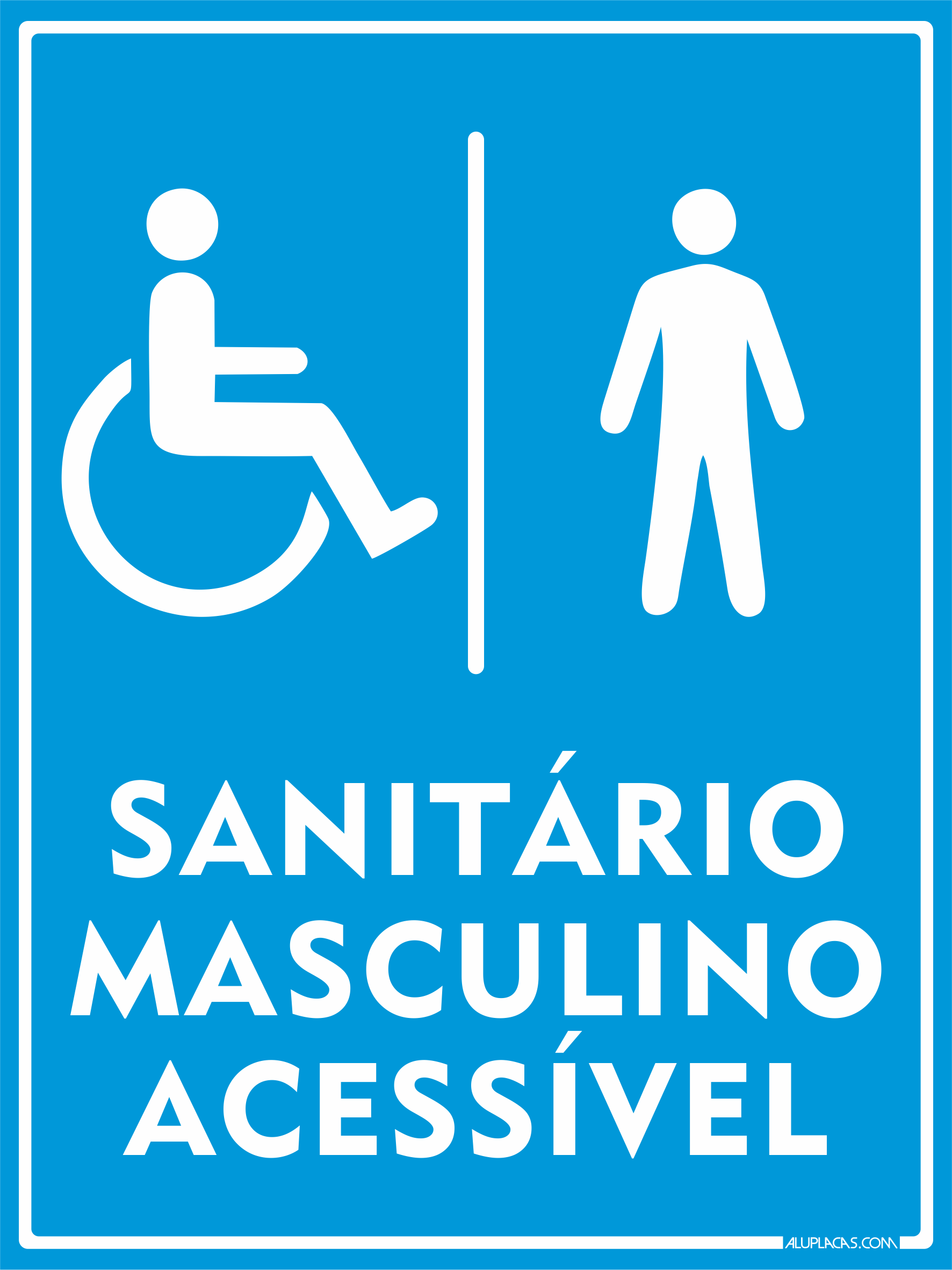 Placa Sanitários Masculino Acessível