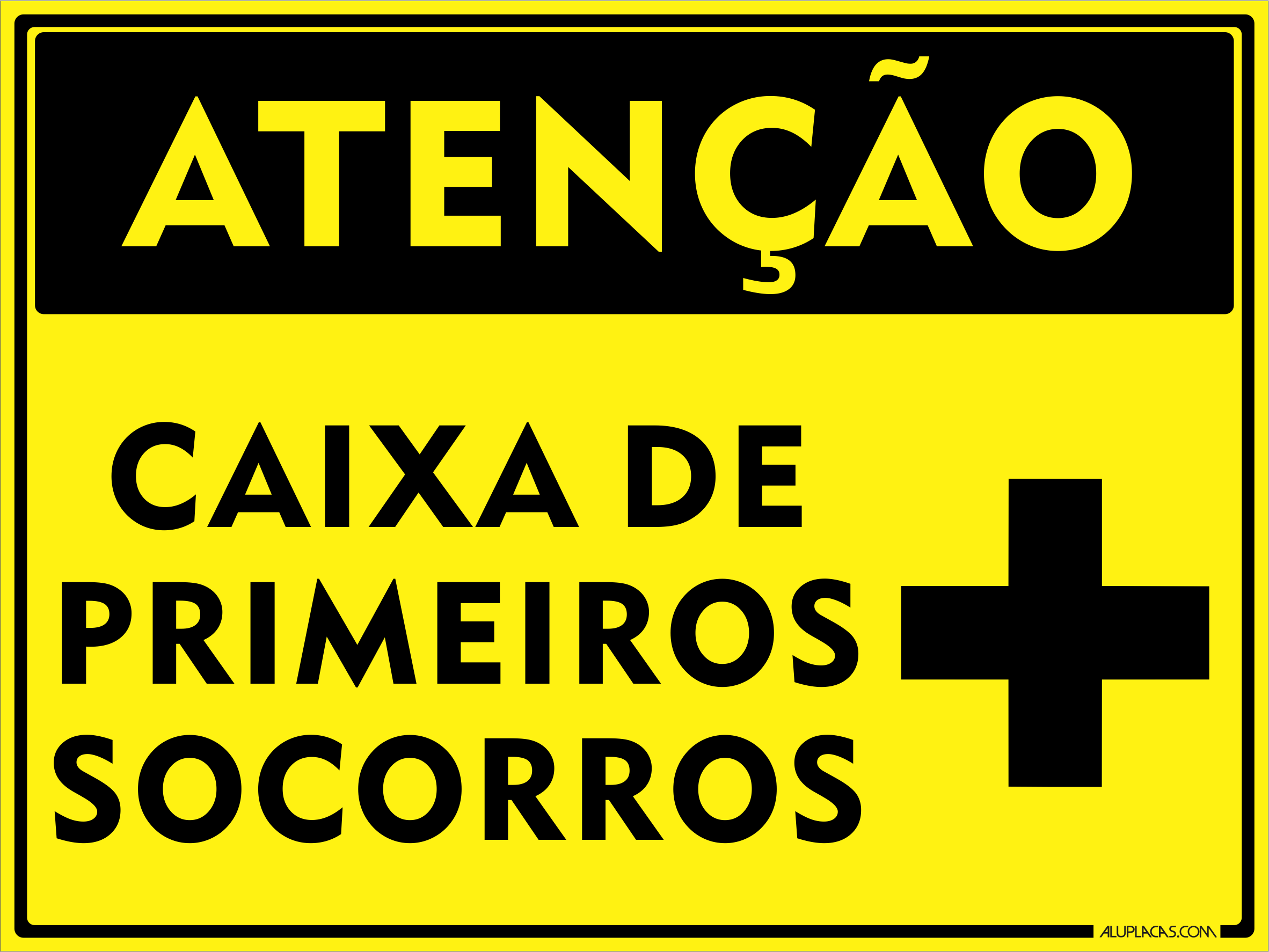 Placa Atenção Caixa de Primeiros Socorros - CIV007