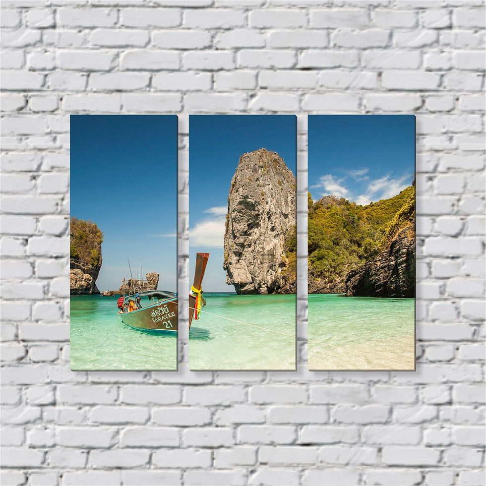 Quadro Praia Paradisíaca Decoração Em Tecido Canvas
