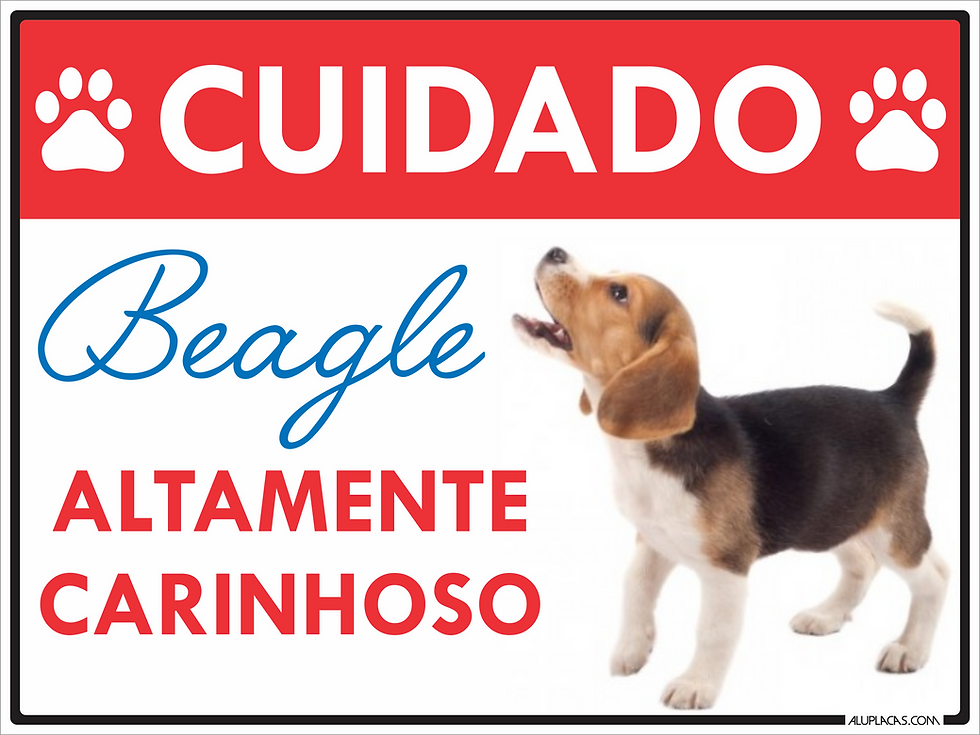 Miniatura: Cuidado Cão Altamente Carinhoso - 20x15cm
