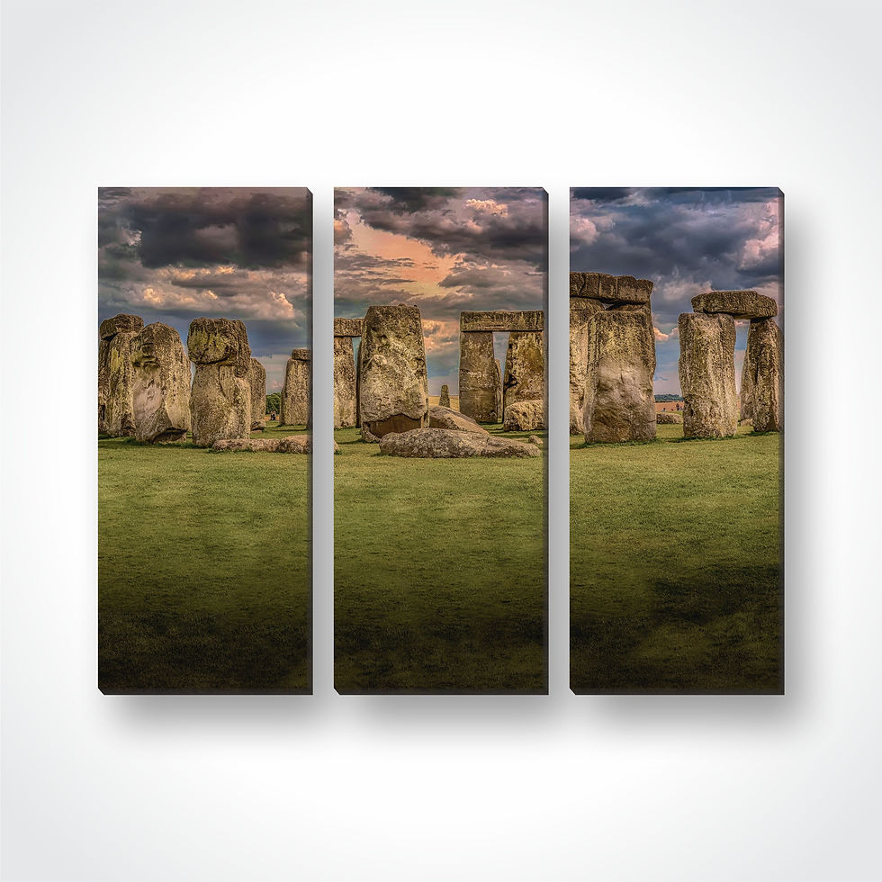 Quadro em Mosaico Pedras Stonehenge Tecido Canvas