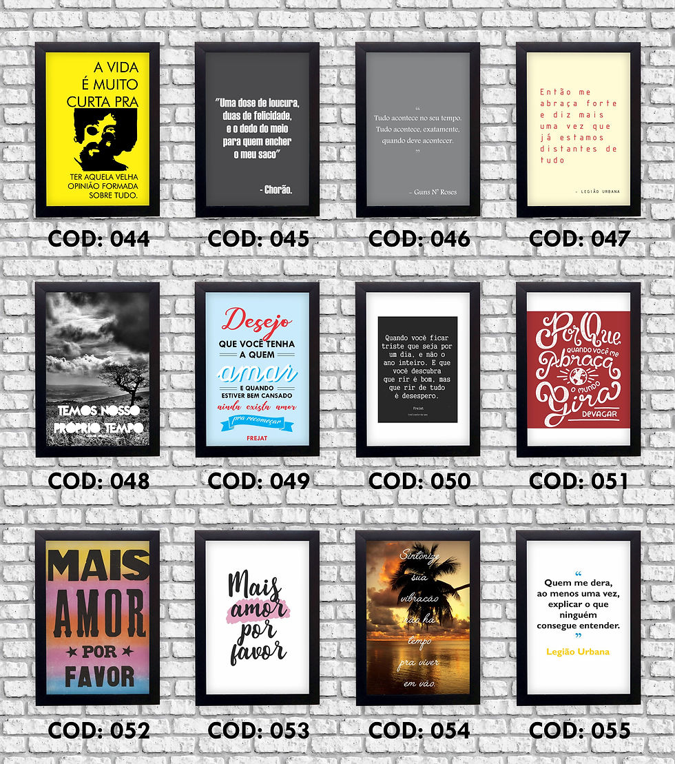 Miniatura: Quadro Decorativo Frases com Moldura Preta