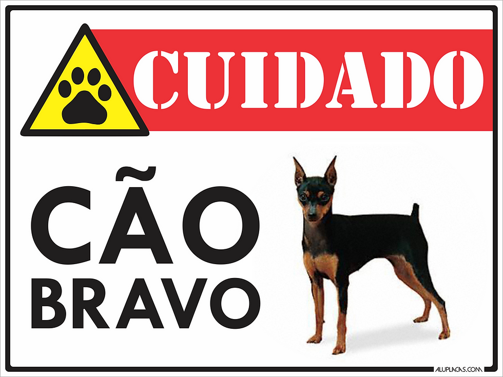 Miniatura: Cuidado Cão Bravo - 20x15cm