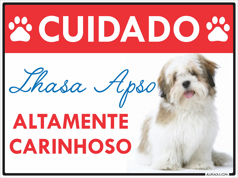Miniatura: Cuidado Cão Altamente Carinhoso - 20x15cm