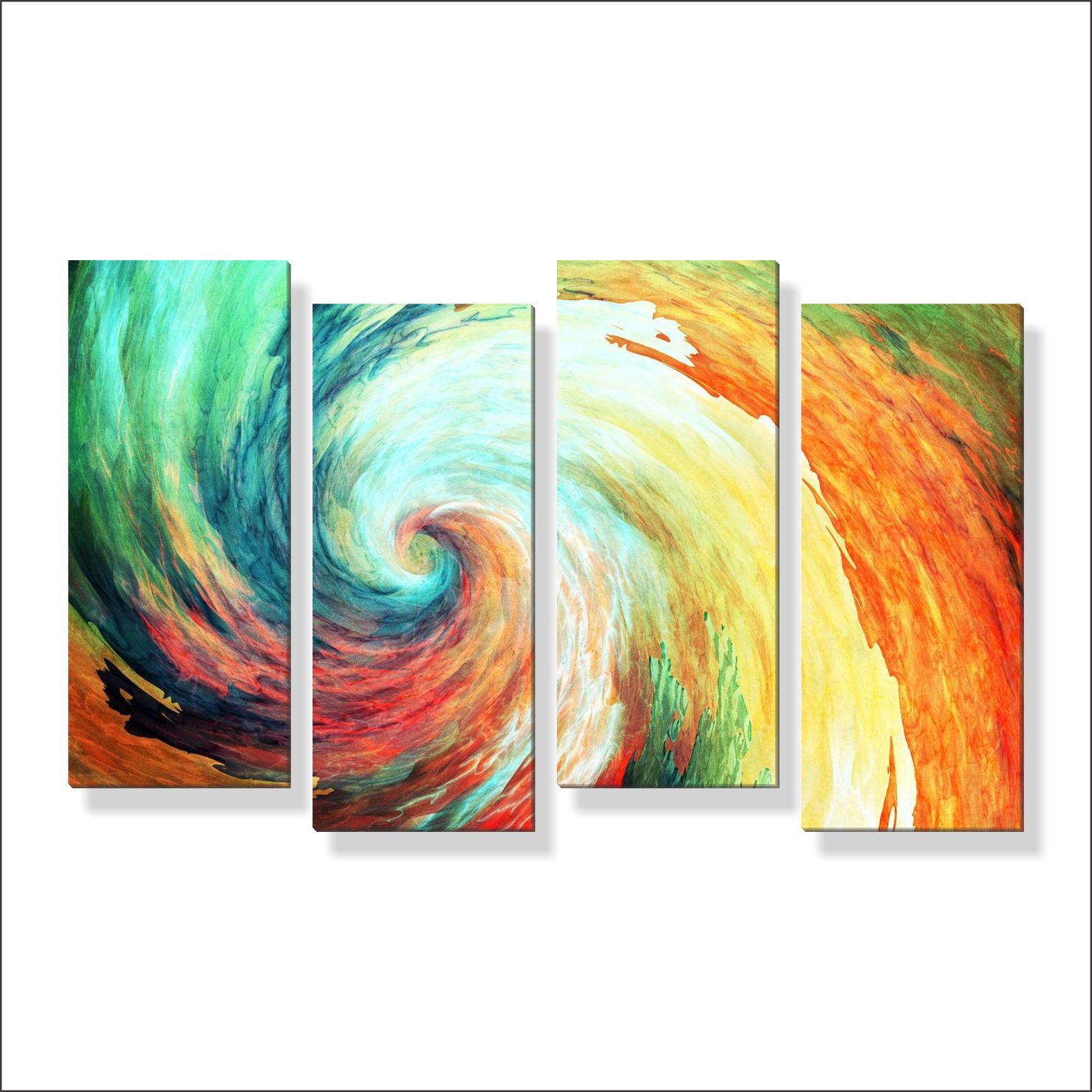 Quadro Moderno Vortice Coloridos Decoração Em Tecido Canv