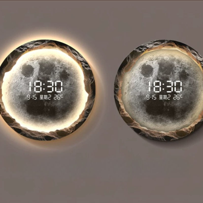 Thumbnail: Nordic Led Wall Clock Digital Calendar Art Decor Wall Clock Living Room Luxury R
