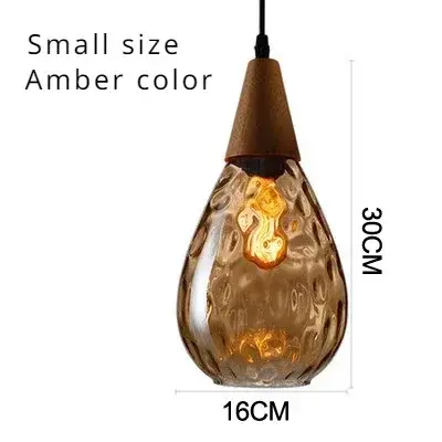 Thumbnail: Nordic Home Design Water Ripple Waterdrop Hanging Chandelier Solid Wood Glass Ch