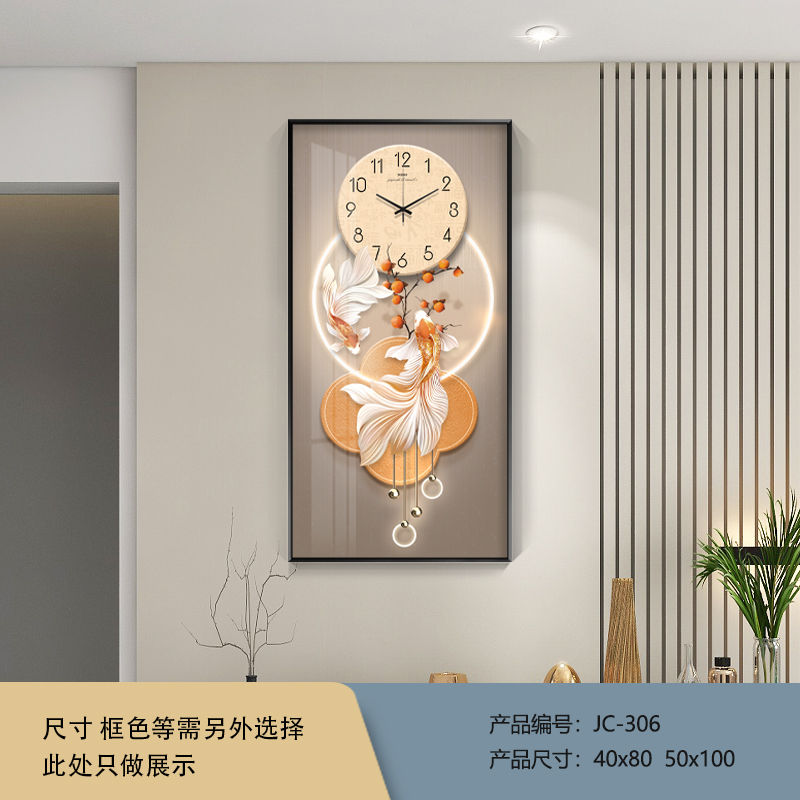 Thumbnail: Classic Square Wall Clock Light Hanging Design Large Wall Clock Living Room Gold