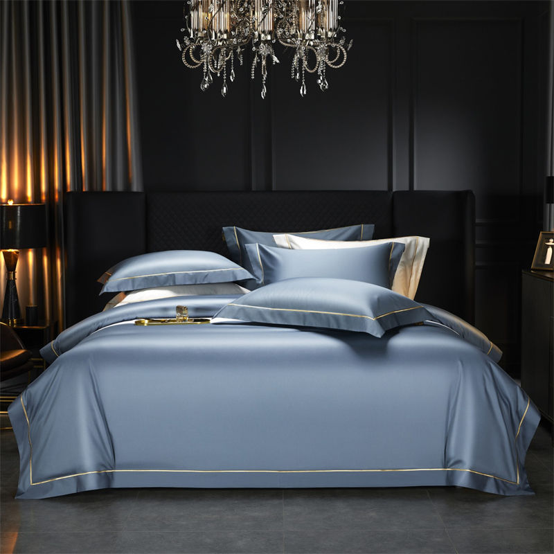 Thumbnail: 1000TC Egyptian Cotton Luxury Embroidery Solid Color Hotel Style Bedding Set Duv