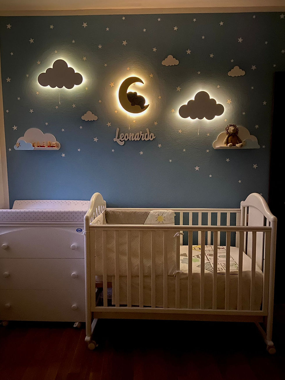 Miniatura: Juego de 3 luces de pared + 2 estantes (envío incluido)