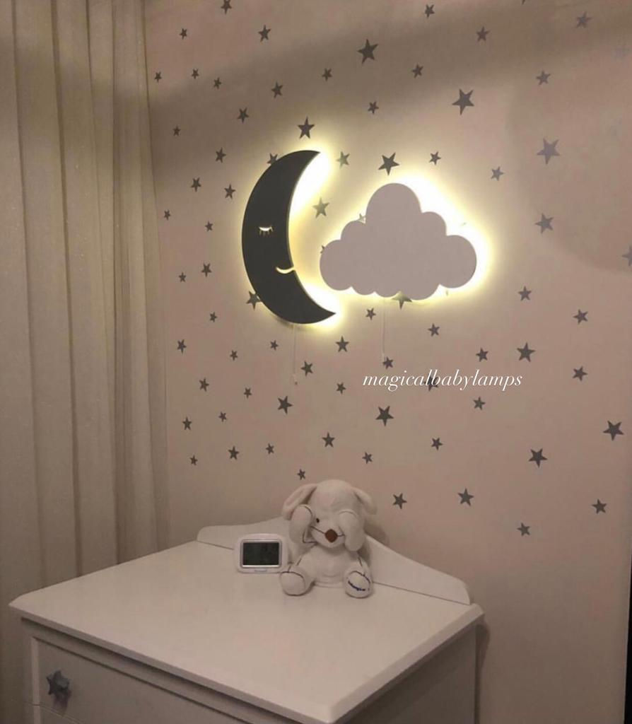 Miniature : Ensemble de lampes 1 lune + 1 nuage (livraison gratuite)
