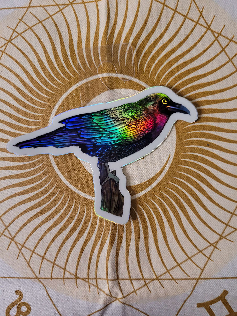 Thumbnail: Rainbow Holographic Vinyl Stickers – Shiny, trippy Aesthetic Waterproof Decals