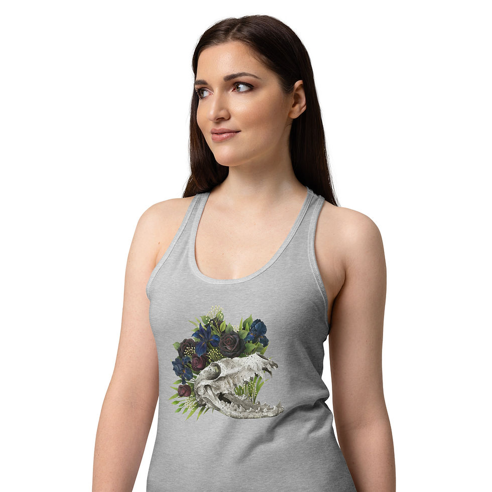 Thumbnail: Raccoon Skull Women’s fitted racerback tank top