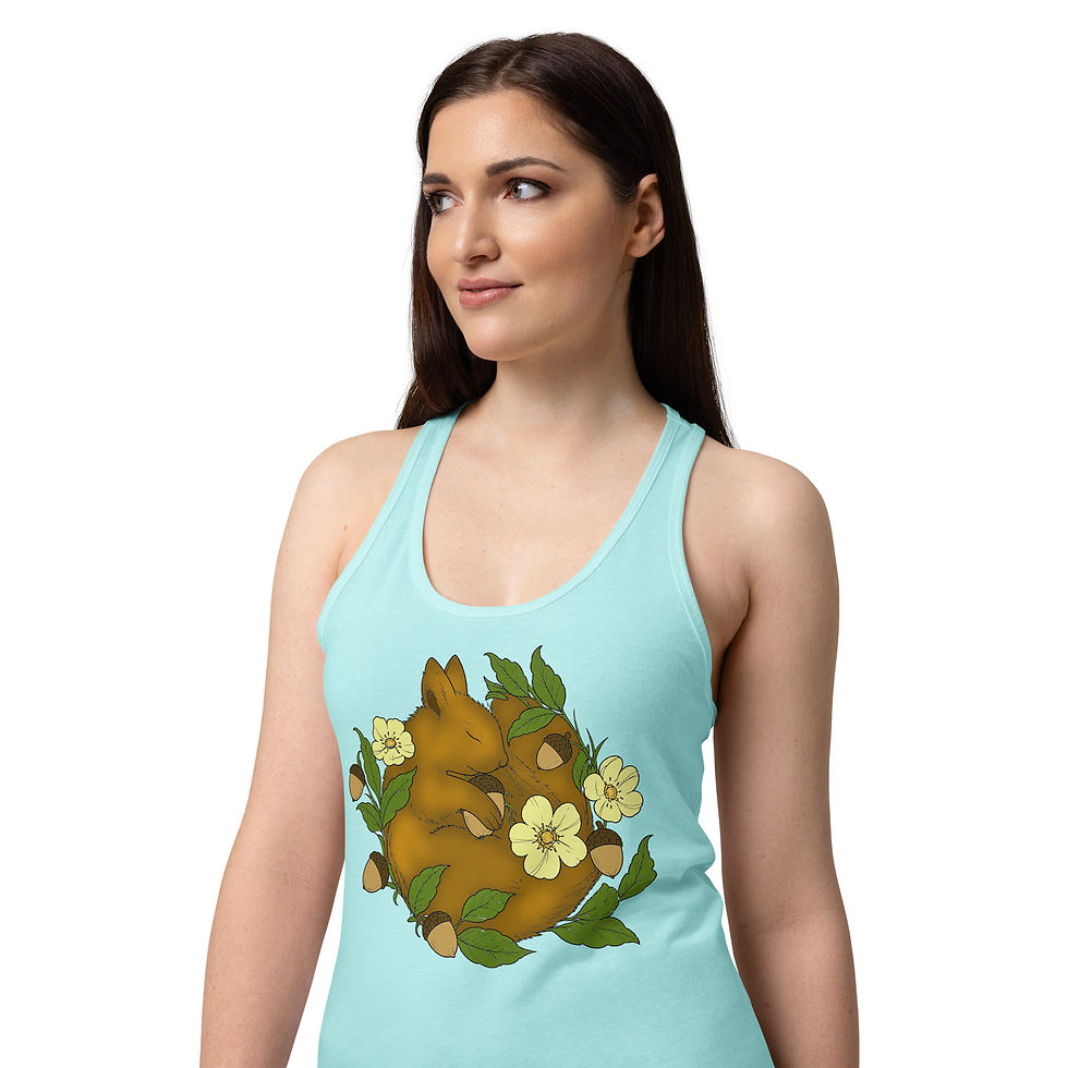 Thumbnail: Sleepy Squirrel Women’s fitted racerback tank top