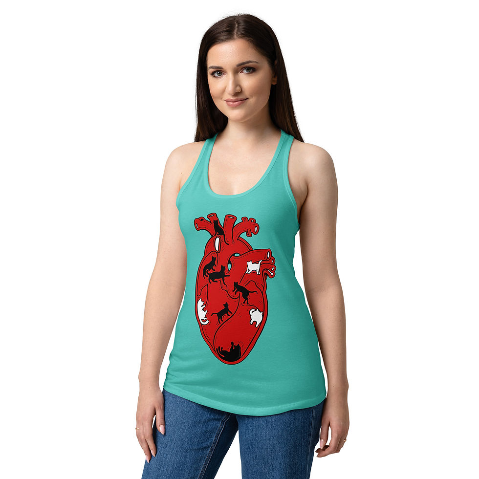 Thumbnail: Cat Heart 2 Women’s fitted racerback tank top