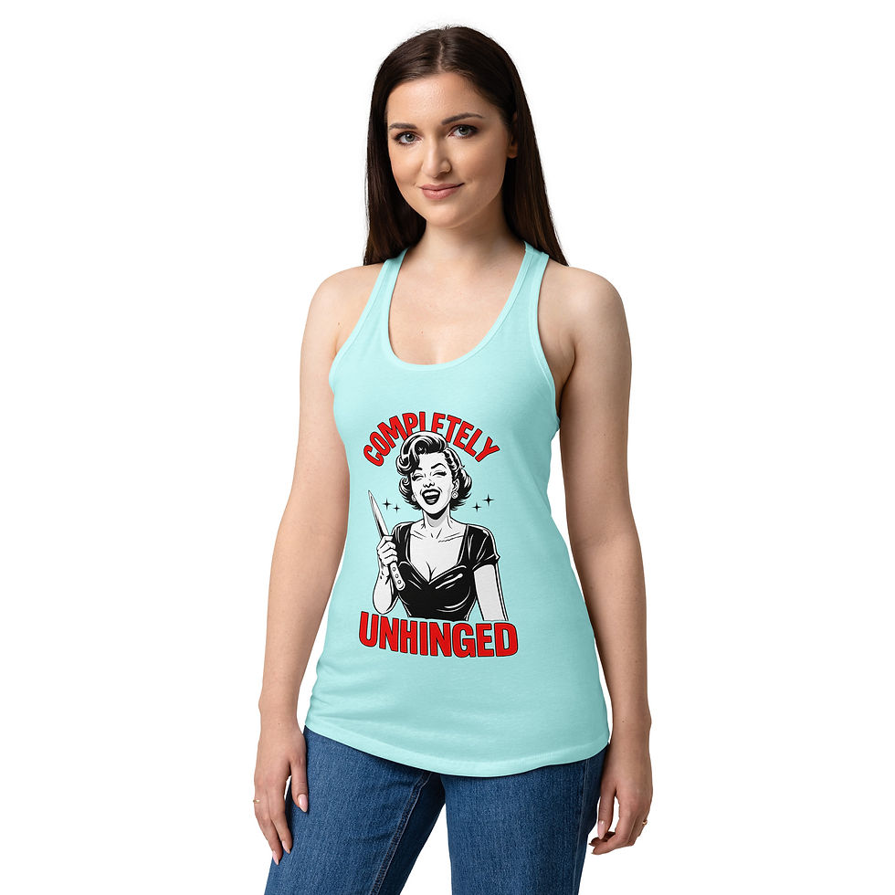 Thumbnail: Completely Unhinged Women’s fitted racerback tank top