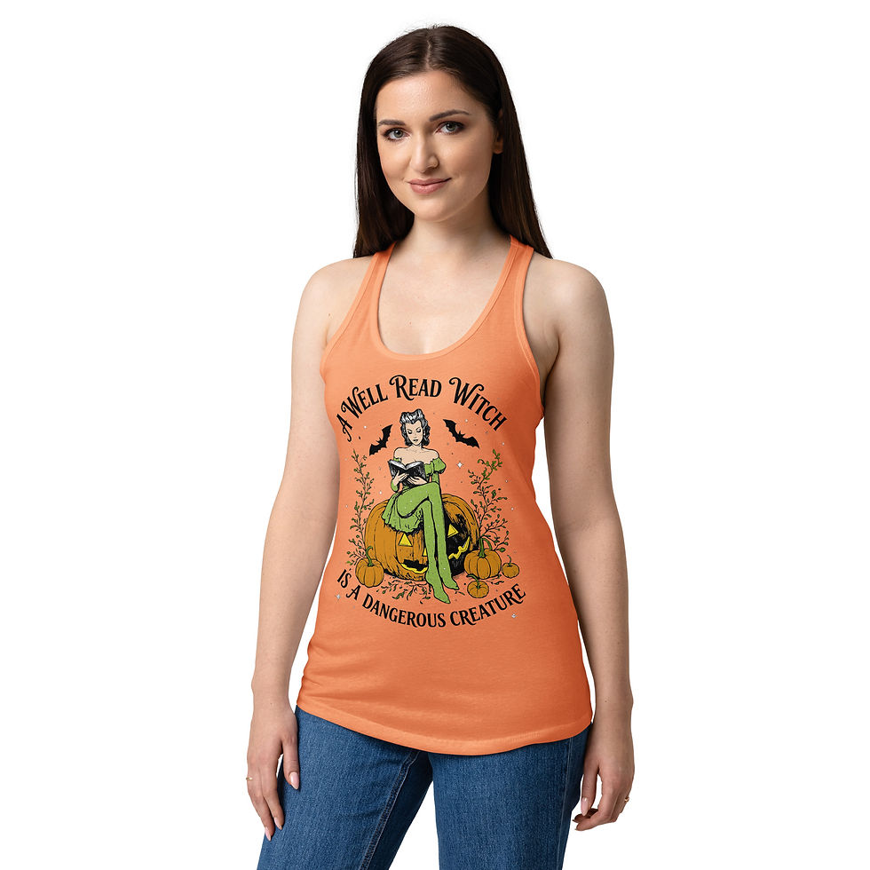 Thumbnail: "Well Read Witch" Women’s fitted racerback tank top