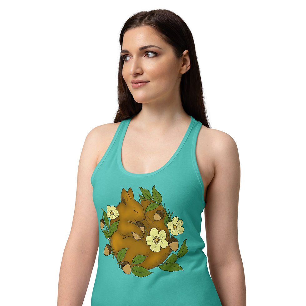 Thumbnail: Sleepy Squirrel Women’s fitted racerback tank top