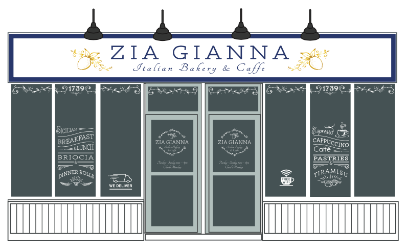 Zia Gianna Storefront Mockup