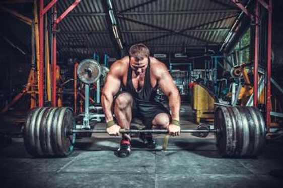 A weightlifter in action