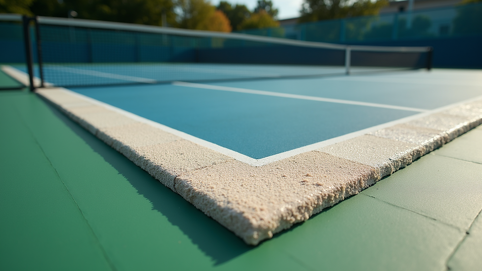 High angle view of a padel court with customized protective padding