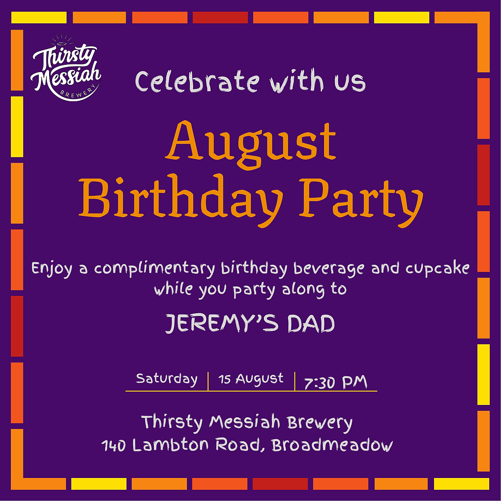 Jeremy's Dad - Birthday Party band for August