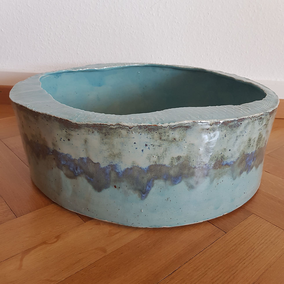 Miniatura: Modello Riva in blu turchese con bordo esterno blu-marrone