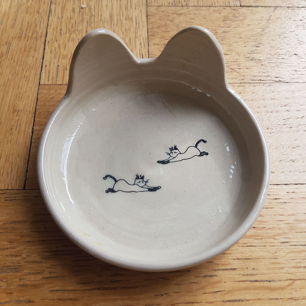 Miniaturbild: Näpfe (12cm) für Katzen  für Futter oder Wasser mit herzigen Katzenbilder