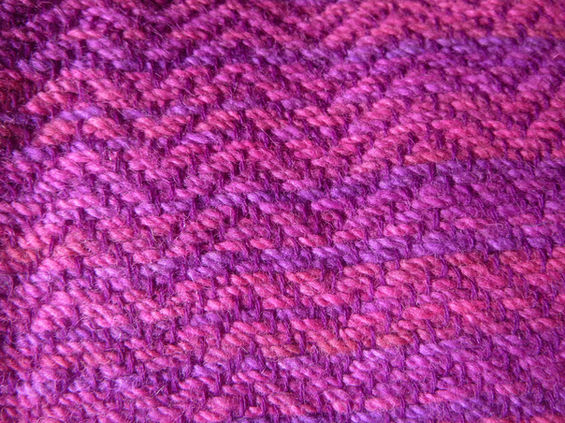 Scarf Royal Purple - purple and blue scarf - handwoven - close up 