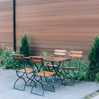 (5) Outdoor Wood Table + Chair Sets