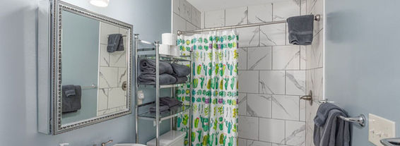 Little Stone Cottage Bathroom Vacation Rental Hot Springs NC