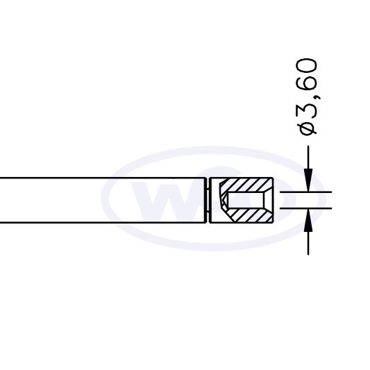 Miniatura: Empurrador de material Ø10mm p/ A-15 e A-25 (cod. 1013)
