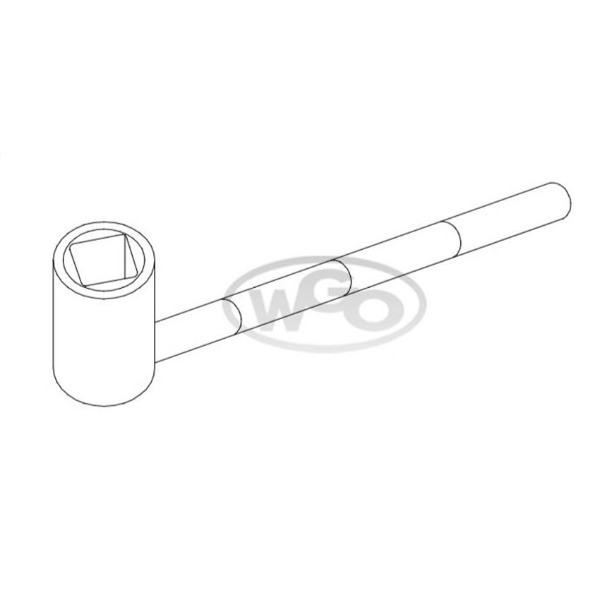Chave cachimbo quadrada p/ parafuso 8mm p/ A-15 e A-25 (Cod. 1618)