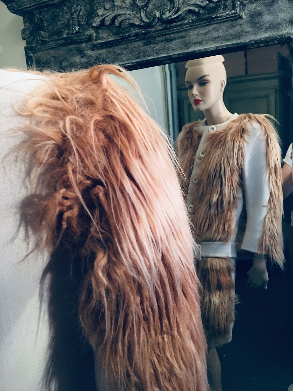 Thumbnail: A/W 2011 PRADA VINTAGE FAUX FUR MOD COAT WITH BELT IT38 D34