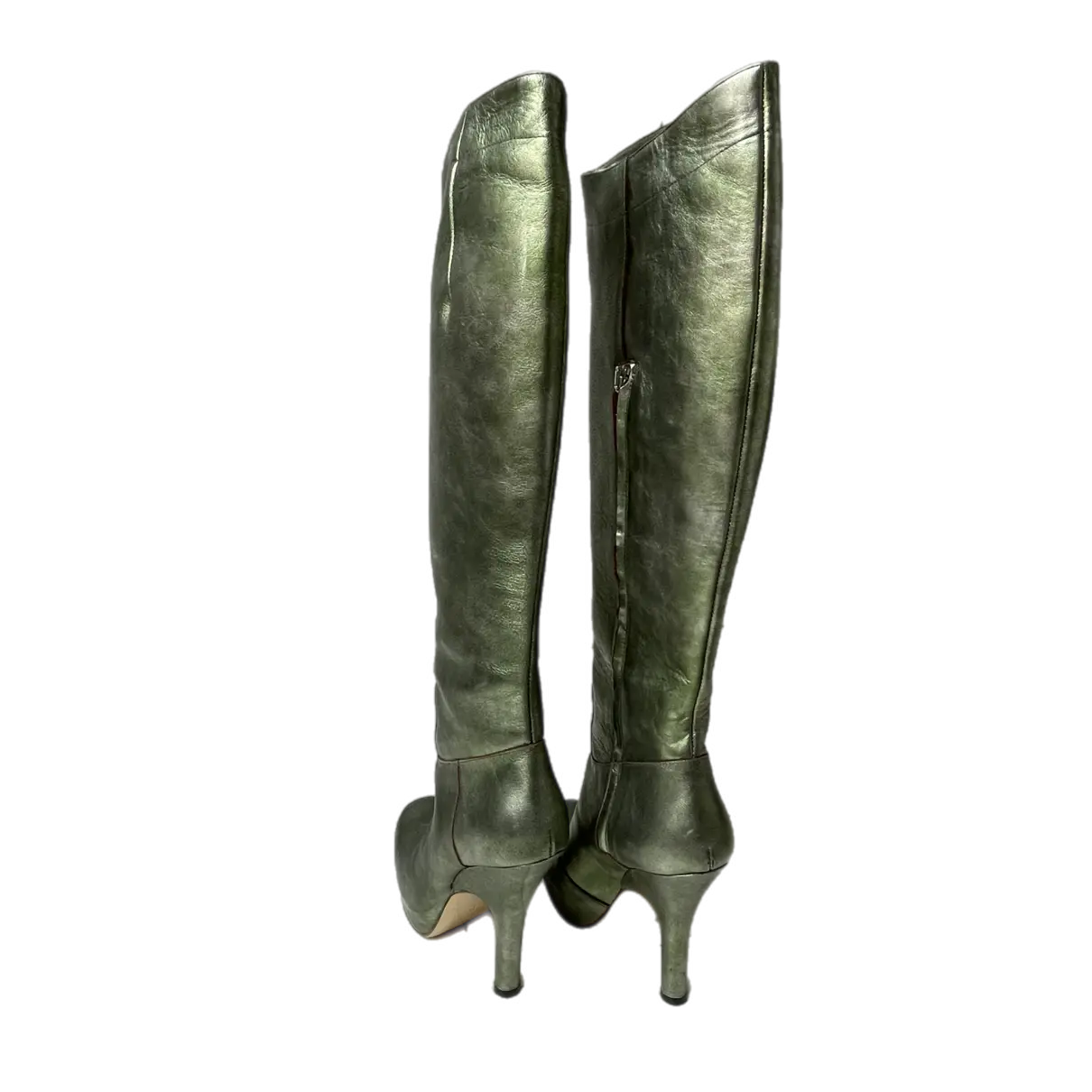 A/W 2006 VIVIENNE WESTWOOD COLLECTIBLE GREEN METALLIC PLATFORM BOOTS UK6