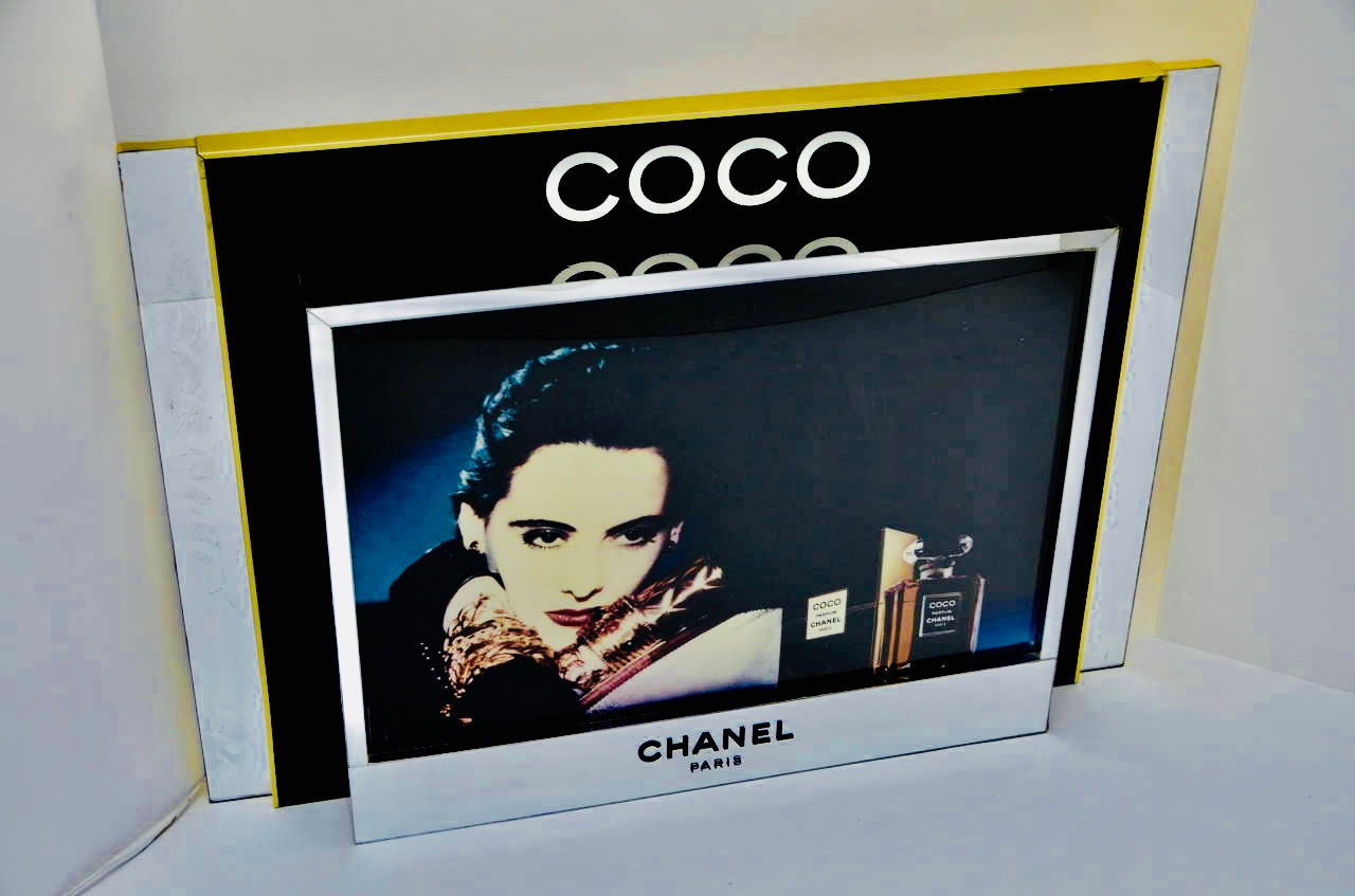 1985 COCO CHANEL COLLECTIBLE PERFUME ADVERTISEMENT LARGE SIGN