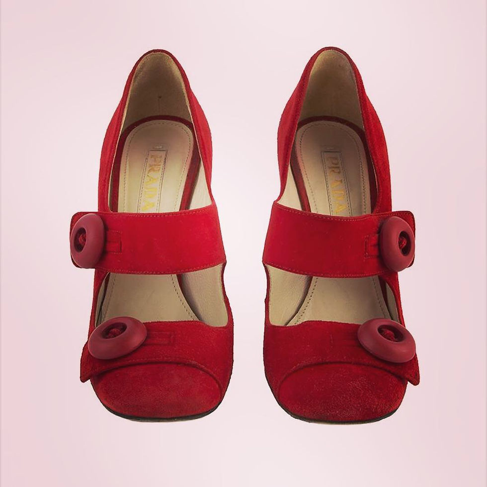 Thumbnail: S/S 2012 PRADA DEEP RED SUEDE PLATFORM PUMPS 39