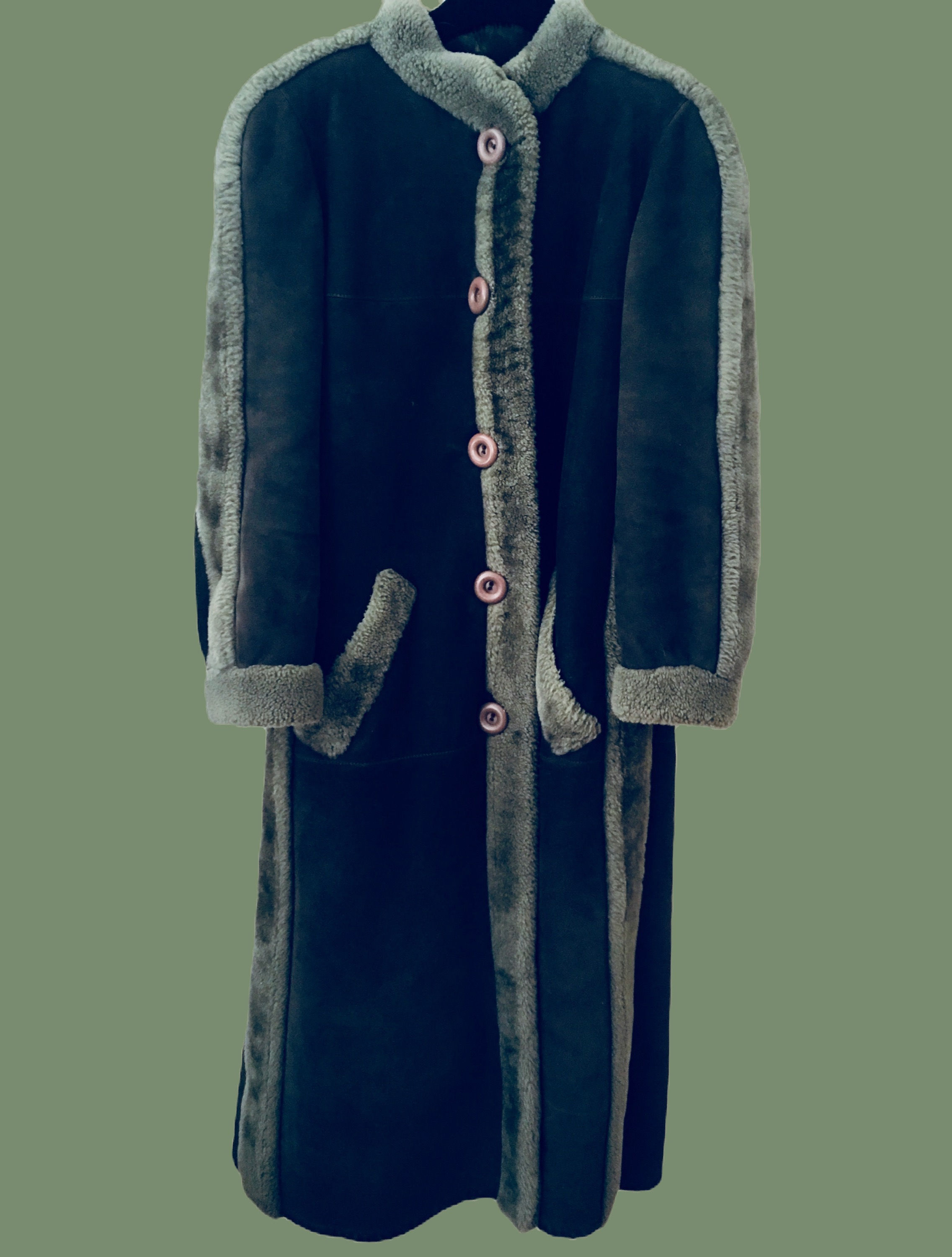 1980's CHRISTIAN DIOR BOUTIQUE FOURRURE COLLECTIBLE SHEARLING FUR COAT D38-40