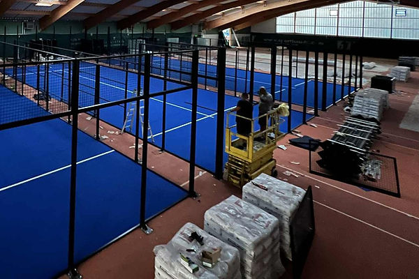 one padel court during construction 