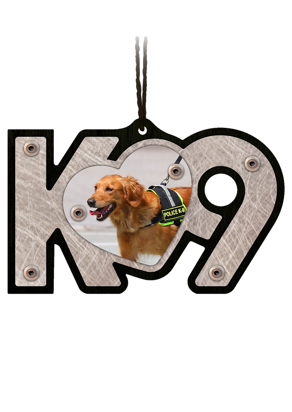 A beautifully handcrafted K9 heart ornament, designed to celebrate the dedication and life of working dogs!