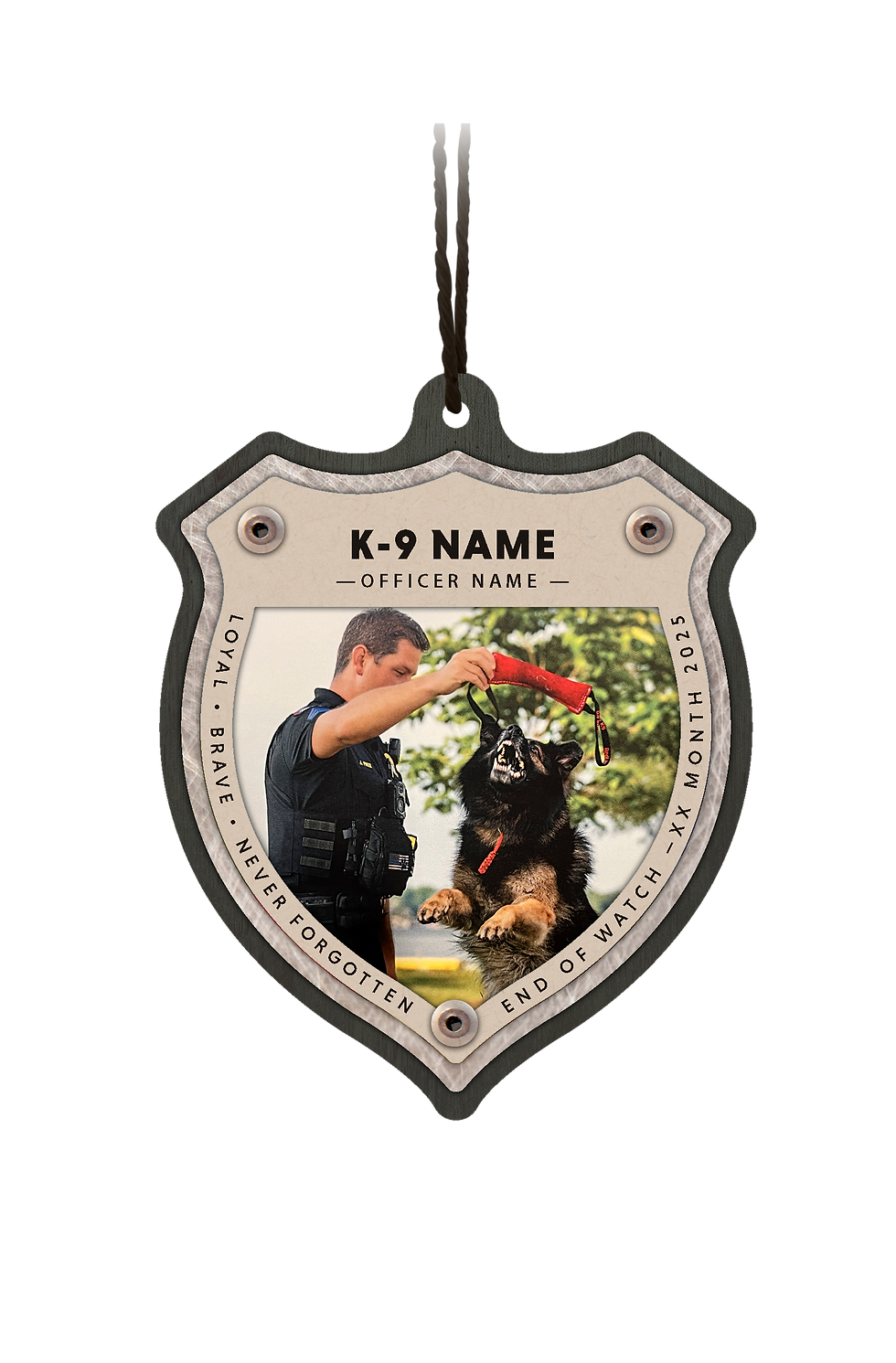 Custom K9 Shield Ornament